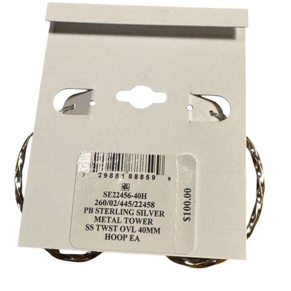 Giani Bernini Silver Curved Hoop Earrings - Picture 4 of 5